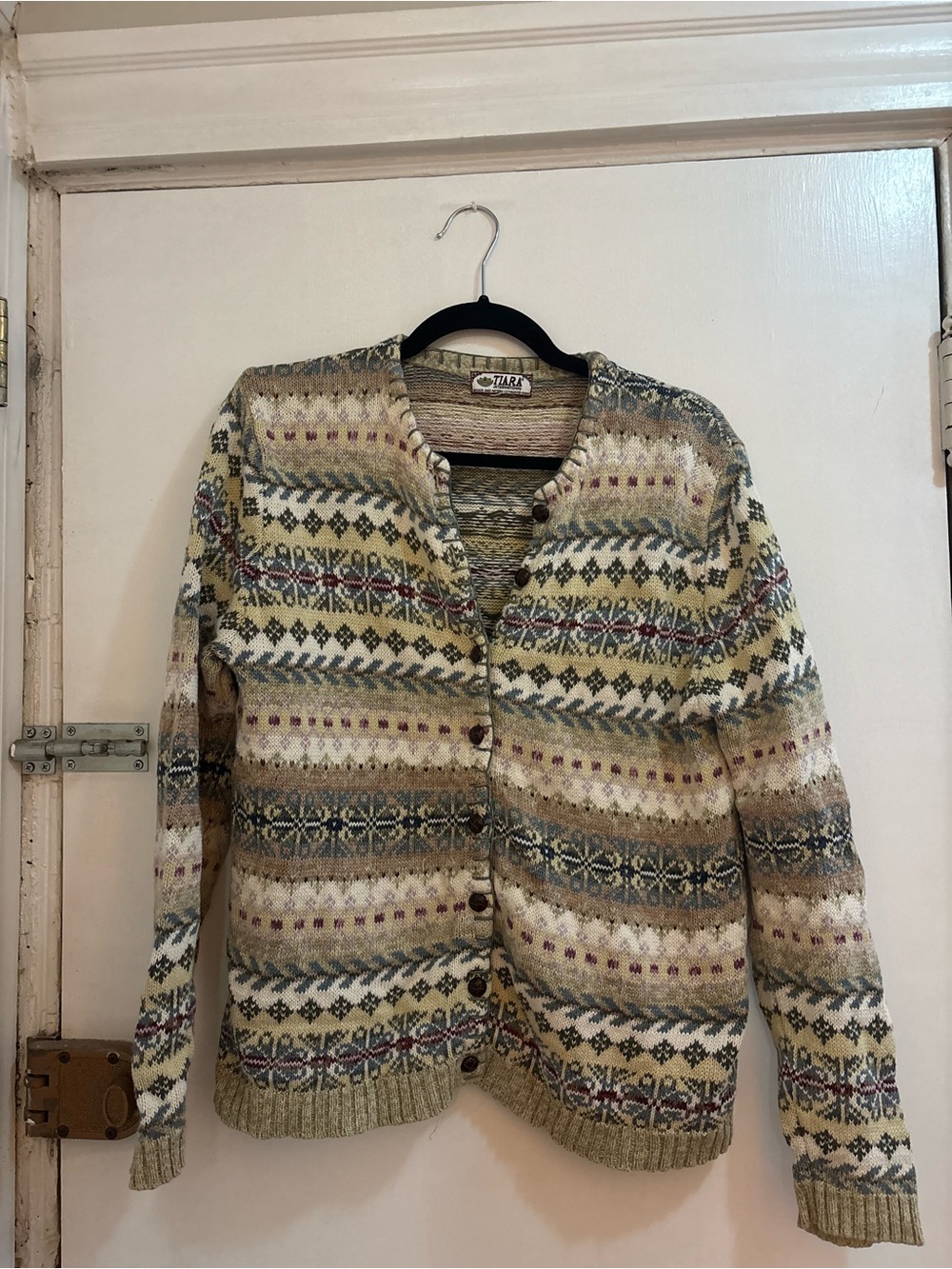 Tiara Cream Multi Fair Isle Knit Cardigan